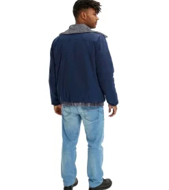 Jacken & Mäntel*O46bpx Herren Übergangs-Jacke mir gerippten Details schlichte Alltags-Jacke 904745 Blau/Grau