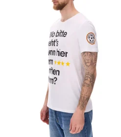 T-Shirts & Tank Tops*Outlet46.de Herren ebay Fußball-Fan-Shirt Baumwoll-Rundhals-Shirt mit Rückennummer DFB Deutschland-Shirt Jubelsommer 900428 Weiß