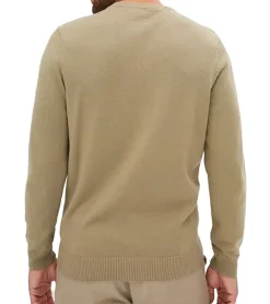 Pullover & Sweater*O46bpx Herren Feinstrick-Pullover Rundhals-Pullover mit Wald und Berge-Muster Winter-Pulli Große Größen 971556 Khaki