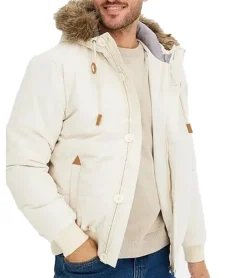 Jacken & Mäntel*O46bpx Herren Funktionsjacke mit Fellkapuze in Blousonform Outdoor-Jacke 967556 Beige
