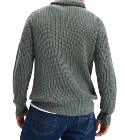 Große Größen|Pullover & Sweater*O46bpx Herren Grobstrick-Pullover mit Schalkragen Alltags-Pullover Sweater 936466 Eukalyptusgrün