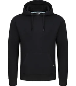 Pullover & Sweater*O46R Herren Hoodie Kapuzen-Pullover Basic-Pullover moderner Baumwoll-Pullover Sweater Schwarz