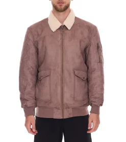 Jacken & Mäntel*O46bpx Herren Kernige Jacke in Wildlederoptik mit Teddykragen Outdoor-Jacke 955829 Hell-Braun