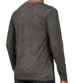 Pullover & Sweater*O46rn Herren Langarm-Shirt mit Adler Print Sommer-Baumwoll-Longsleeve Freizeit-Pullover R-10143 Grau