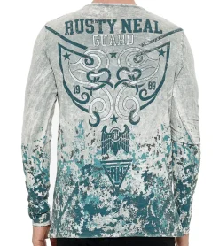 Pullover & Sweater*O46rn Herren Longsleeve mit Allover-Tribal-Print Baumwoll-Langarm-Shirt Sommer-Pullover Freizeit-Shirt R-10152 Hellgrau