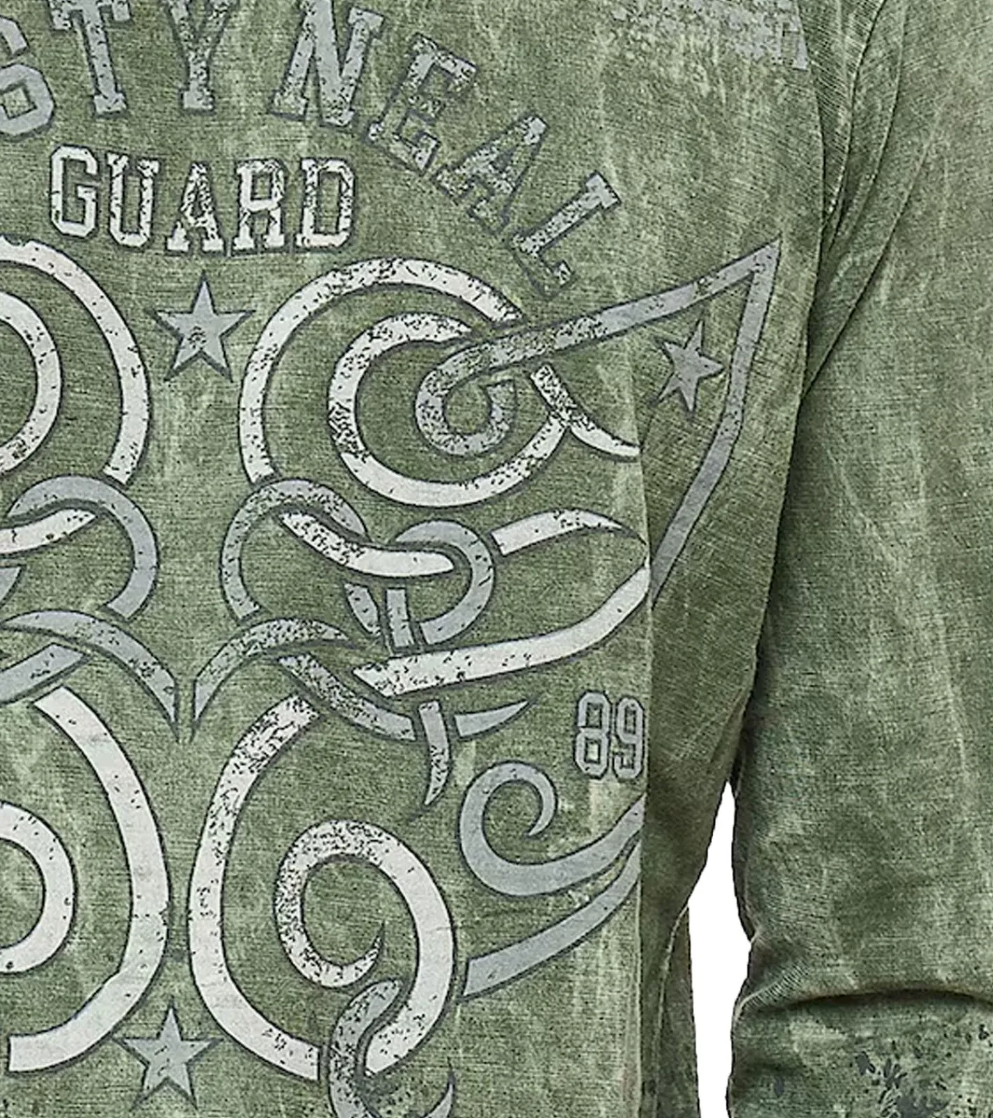 Pullover & Sweater*O46rn Herren Longsleeve mit Allover-Tribal-Print Baumwoll-Langarm-Shirt Sommer-Pullover Freizeit-Shirt R-10152 Khaki