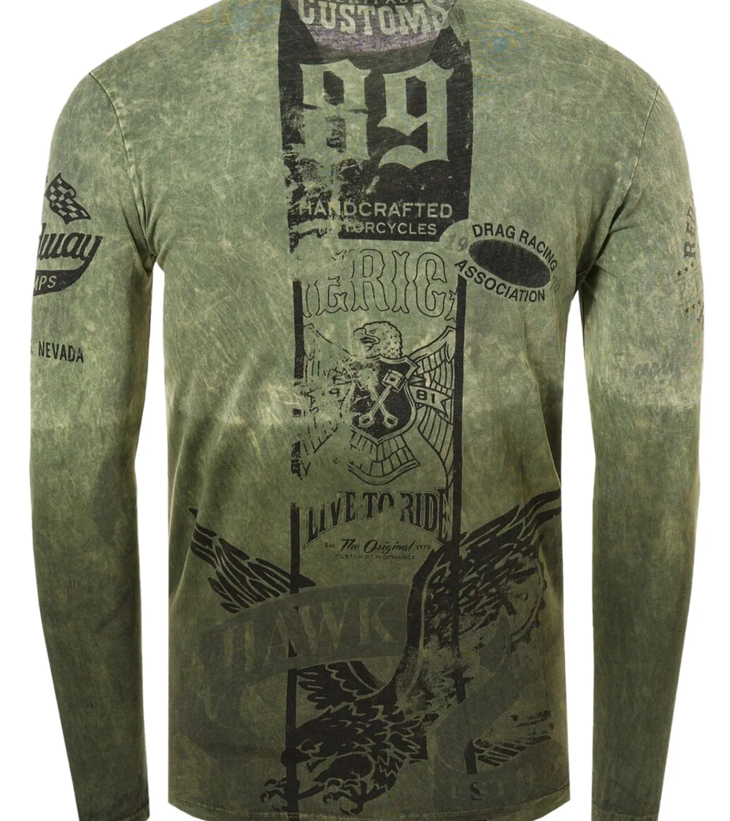 Pullover & Sweater*O46rn Herren Longsleeve mit Farbverlauf Baumwoll-Langarm-Shirt Sommer-Pullover Freizeit-Shirt R-10146 Khaki