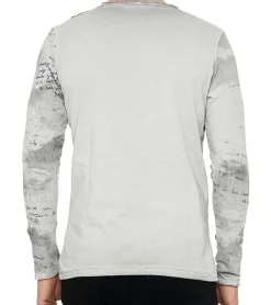 Pullover & Sweater*O46rn Herren Longsleeve mit Farbverlauf Baumwoll-Langarm-Shirt Sommer-Pullover Freizeit-Shirt R-10140 Hellgrau