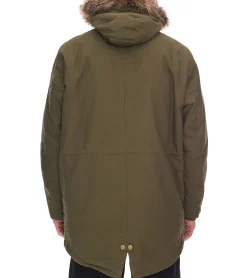 Jacken & Mäntel*O46bpx Herren Parka mit Fellkapuze längere Jacke im Military Look Baumwoll-Jacke 940163 Khaki-Grün