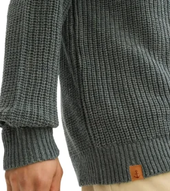 Große Größen|Pullover & Sweater*O46bpx Herren schöne Basic Strick-Jacke mit Kapuze Grobstrick-Pullover oder Eukalyptus-Grün Schwarz