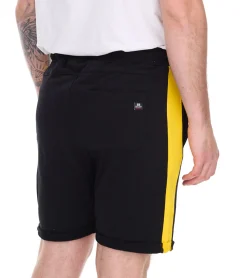 Sportunterbekleidung|Jogginghosen & Fitnessmode*O46rn Herren Sport-Short Baumwoll-Shorts kurze Fitness-Hose Trainings-Hose R-13631 Schwarz/Gelb