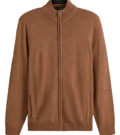 Pullover & Sweater*O46bpx Herren Strick-Jacke mit Stehkragen und Reißverschluss Cardigan Freizeit-Pullover Große Größen 913967 Braun