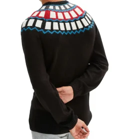 Große Größen|Pullover & Sweater*O46bpx Herren Strick-Pullover mit geometrischen Muster Freizeit-Sweater 915843 Schwarz