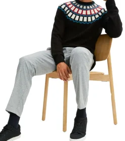 Große Größen|Pullover & Sweater*O46bpx Herren Strick-Pullover mit geometrischen Muster Freizeit-Sweater in Schwarz oder Blau