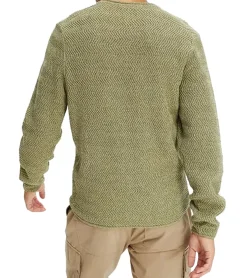 Pullover & Sweater*O46bpx Herren Strick-Pullover mit Struktur-Muster nachhaltiger Rundhals-Sweater meliert Große Größen 978714 Oliv-Grün