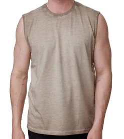 T-Shirts & Tank Tops*O46rn Herren Tank-Top Kurzarm-Shirt schlichtes Sommer Top Baumwoll-Shirt R-15286 Hell-, Weiß, Khaki oder Grau Orange