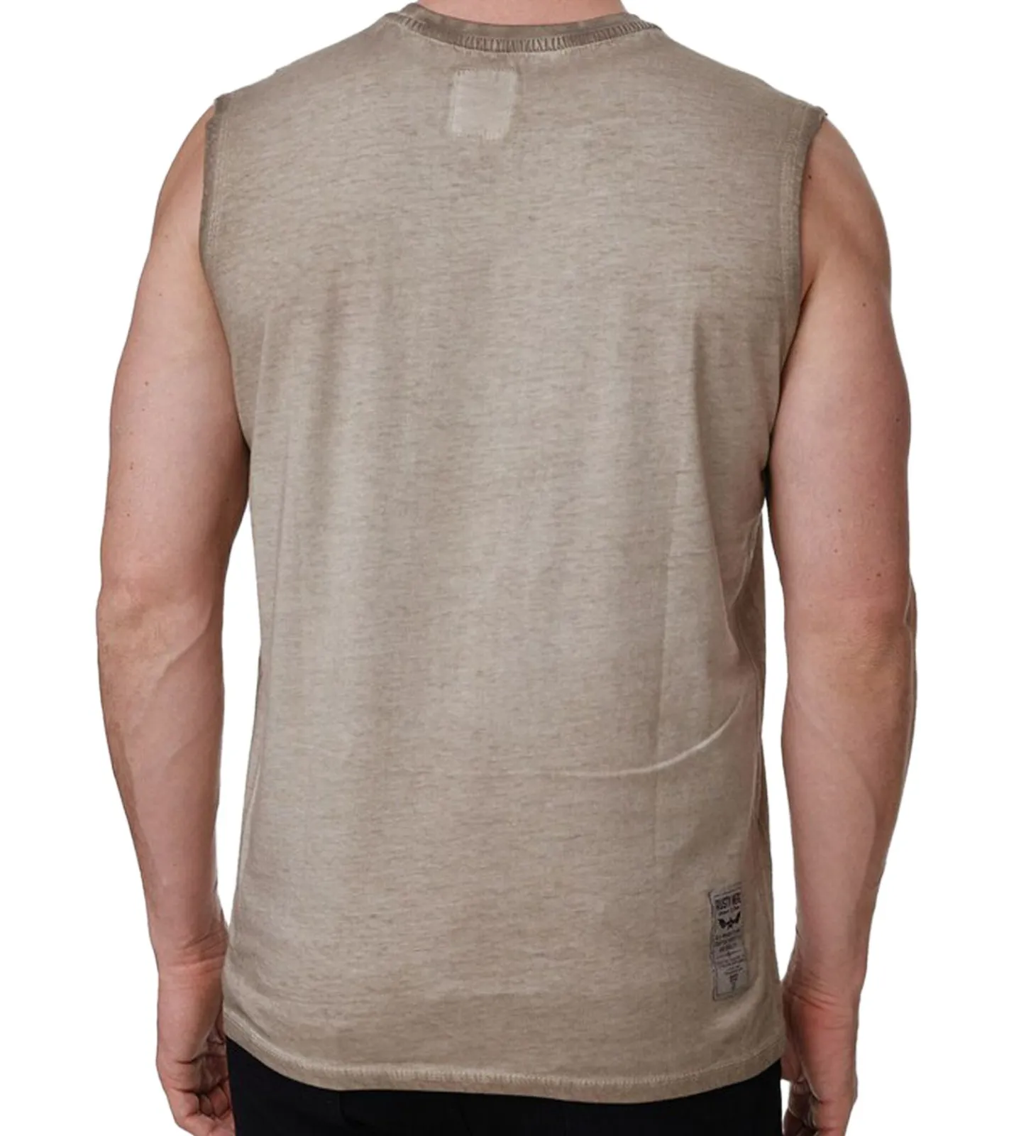 T-Shirts & Tank Tops*O46rn Herren Tank-Top Kurzarm-Shirt schlichtes Sommer Top Baumwoll-Shirt R-15286 Hell-, Weiß, Khaki oder Grau Orange