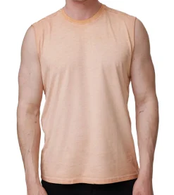 T-Shirts & Tank Tops*O46rn Herren Tank-Top Kurzarm-Shirt schlichtes Sommer Top Baumwoll-Shirt R-15286 Hell-Orange