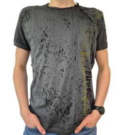 T-Shirts & Tank Tops*O46rn Herren T-Shirt mit Plunderer & Exploiter Print Baumwoll-Shirt Rundhals-Shirt R-15191 Dunkelgrau