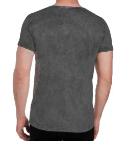 T-Shirts & Tank Tops*O46rn Herren T-Shirt mit Plunderer & Exploiter Print Baumwoll-Shirt Rundhals-Shirt R-15192 Dunkelgrau