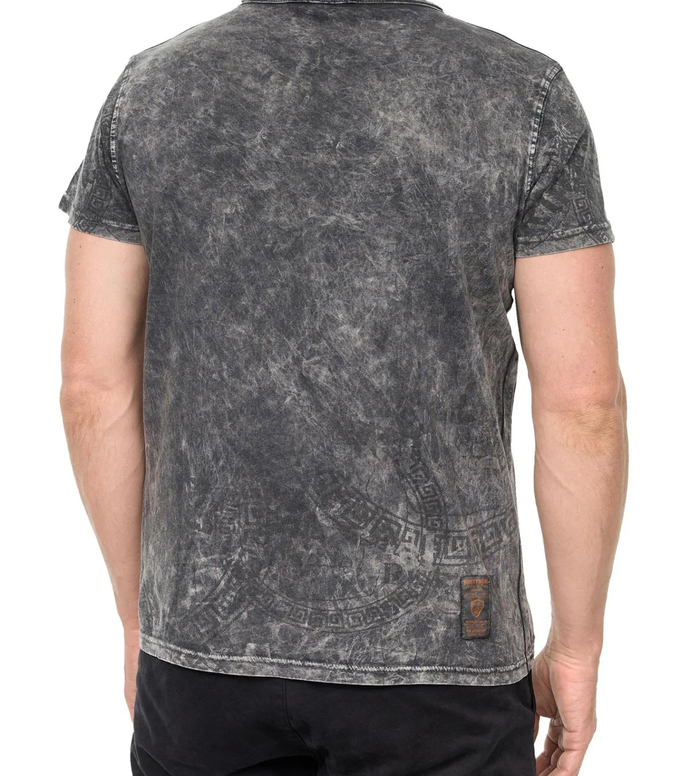 T-Shirts & Tank Tops*O46rn Herren T-Shirt mit schlichten Frontprint Baumwoll-Shirt Rundhals-Shirt R-15291 Grau