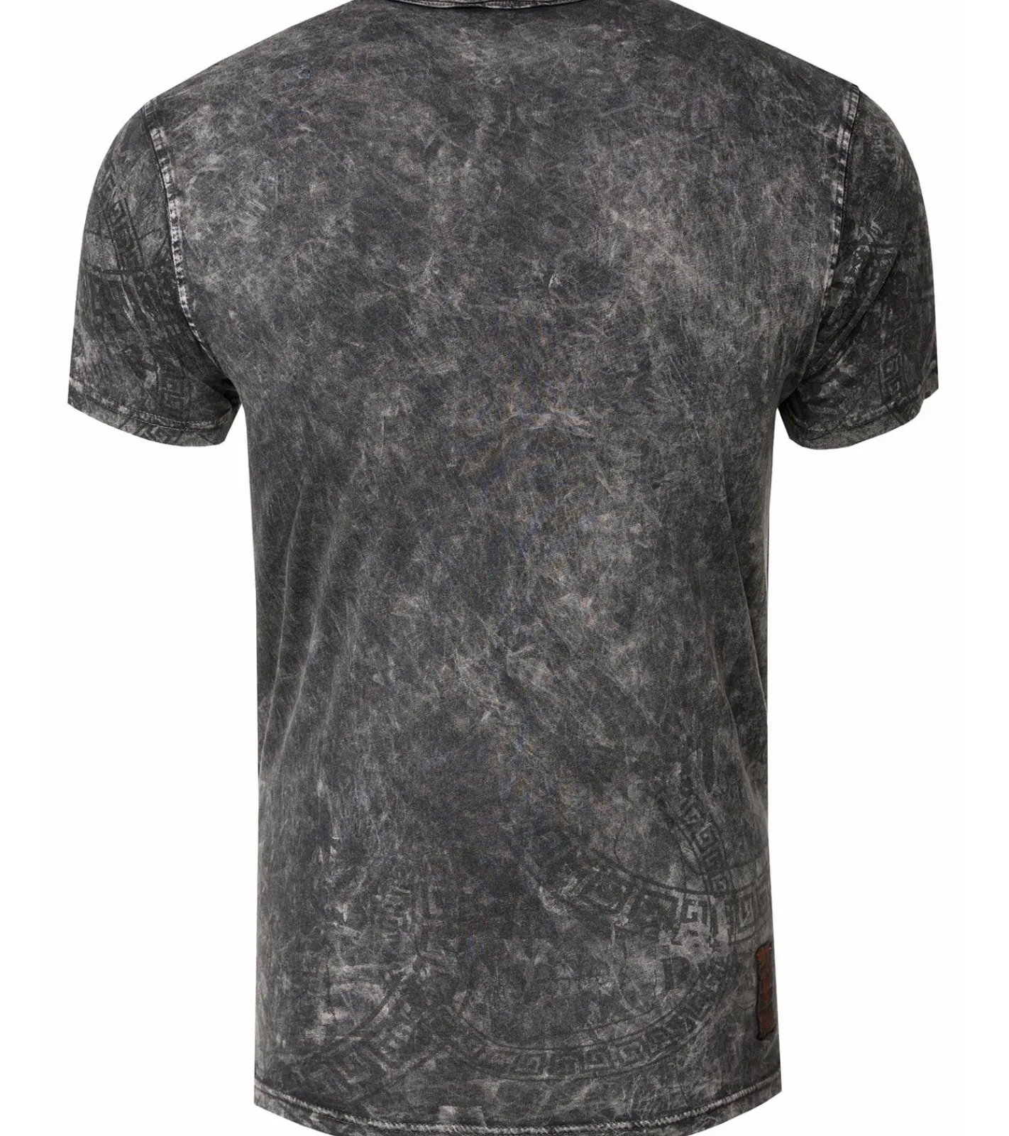 T-Shirts & Tank Tops*O46rn Herren T-Shirt mit schlichten Frontprint Baumwoll-Shirt Rundhals-Shirt R-15291 Grau