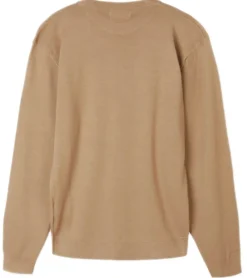 Pullover & Sweater*BARO Herren Voleur Strick-Sweatshirt Casual-Pullover Ausgeh-Pullover mit Print Strickerei Kamel