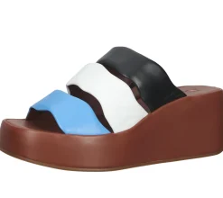 Zehentrenner & Sandalen*högl Damen Pantoletten Echtleder Plateau-Schuhe Sommer-Schuhe 3-10 2520 3999 Braun/Bunt