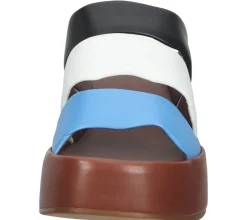 Zehentrenner & Sandalen*högl Damen Pantoletten Echtleder Plateau-Schuhe Sommer-Schuhe 3-10 2520 3999 Braun/Bunt