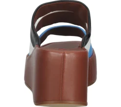 Zehentrenner & Sandalen*högl Damen Pantoletten Echtleder Plateau-Schuhe Sommer-Schuhe 3-10 2520 3999 Braun/Bunt