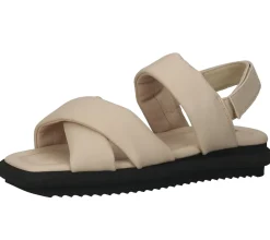 Zehentrenner & Sandalen*högl Damen Sandalette Echtleder Sommer-Schuhe mit gepolstertem Riemen 3-10 0510 1100 Beige