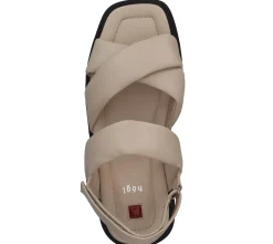 Zehentrenner & Sandalen*högl Damen Sandalette Echtleder Sommer-Schuhe mit gepolstertem Riemen 3-10 0510 1100 Beige