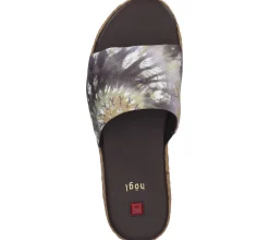 Zehentrenner & Sandalen*högl Damen Strand-Pantolette mit Batikprint Sommer-Schuhe 3-10 0738 2299 Braun/Bunt