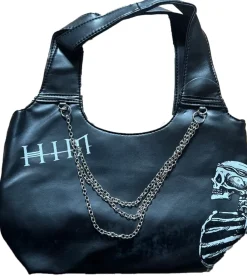 Rucksäcke & Taschen*BioworldMerch HIM Punkrock-Band Schulter-Tasche Damen Handtasche mit breitem Riemen 23x13x10,5cm LB103930HIM0 Schwarz/Grau