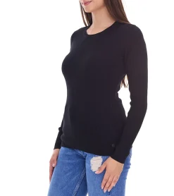 Sweater & Pullover|Tops & T-Shirts*H.I.S Damen Longsleeve geripptes Langarm-Shirt Sommer-Oberteil 74376002 Schwarz