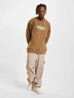 Sweater & Pullover|Pullover & Sweater*HUF Quality Crewneck Pullover schlamm