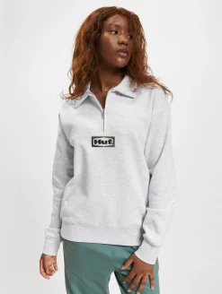 Sweater & Pullover|Pullover & Sweater*HUF Slate Quarter Zip Fleece Pullover grau meliert