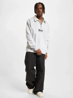 Sweater & Pullover|Pullover & Sweater*HUF Slate Quarter Zip Fleece Pullover grau meliert