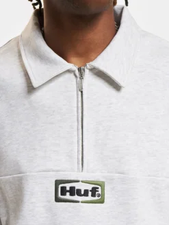 Sweater & Pullover|Pullover & Sweater*HUF Slate Quarter Zip Fleece Pullover grau meliert