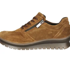 Sneaker & Turnschuhe*igi&co Damen Echtleder-Sneaker mit Reißverschluss Alltags-Schuhe mit Wechselfußbett Made in Italy 01-1089584 Braun