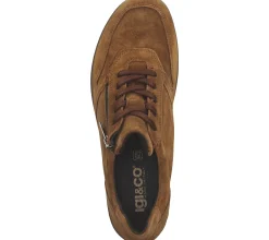 Sneaker & Turnschuhe*igi&co Damen Echtleder-Sneaker mit Reißverschluss Alltags-Schuhe mit Wechselfußbett Made in Italy 01-1089584 Braun