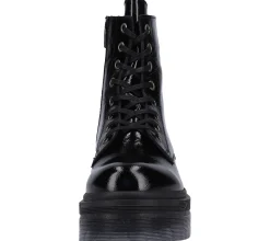 Boots & Stiefel*ILC Damen Biker-Stiefelette mit derber Sohle Echtleder-Boots C40-3681-16-01 Schwarz