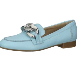 Ballerinas & Slipper*ILC Hilart Damen Echtleder-Slipper Loafer Sommer-Schuhe Schlupf-Schuhe C45-8502 -11 Blau