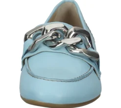 Ballerinas & Slipper*ILC Hilart Damen Echtleder-Slipper Loafer Sommer-Schuhe Schlupf-Schuhe C45-8502 -11 Blau