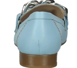 Ballerinas & Slipper*ILC Hilart Damen Echtleder-Slipper Loafer Sommer-Schuhe Schlupf-Schuhe C45-8502 -11 Blau