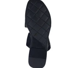 Zehentrenner & Sandalen|Pantoffeln & Hausschuhe*ILC Liberika Damen Pantolette Echtleder-Sandale mit verdrehtem Riemen Sommer-Schuhe C45-3720-01 Schwarz