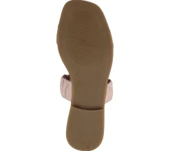 Zehentrenner & Sandalen|Pantoffeln & Hausschuhe*ILC Livia Damen Pantolette Echtleder-Sandale mit gerafftem Riemen Sommer-Schuhe C45-3784 in , Beige oder Weiß Rosa
