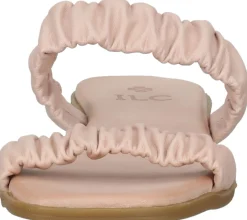 Zehentrenner & Sandalen|Pantoffeln & Hausschuhe*ILC Livia Damen Pantolette Echtleder-Sandale mit gerafftem Riemen Sommer-Schuhe C45-3784 -09 Rosa