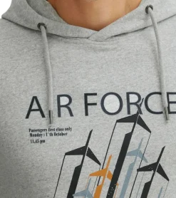 Pullover & Sweater*INDICODE Forzo Herren Baumwoll-Hoodie nachhaltiger Kapuzen-Sweater mit großem Frontprint 55-581MM in Grau, Navy oder Schwarz