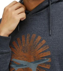 Pullover & Sweater*INDICODE Forzo Herren Baumwoll-Hoodie nachhaltiger Kapuzen-Sweater mit großem Frontprint 55-581MM in Grau, Navy oder Schwarz